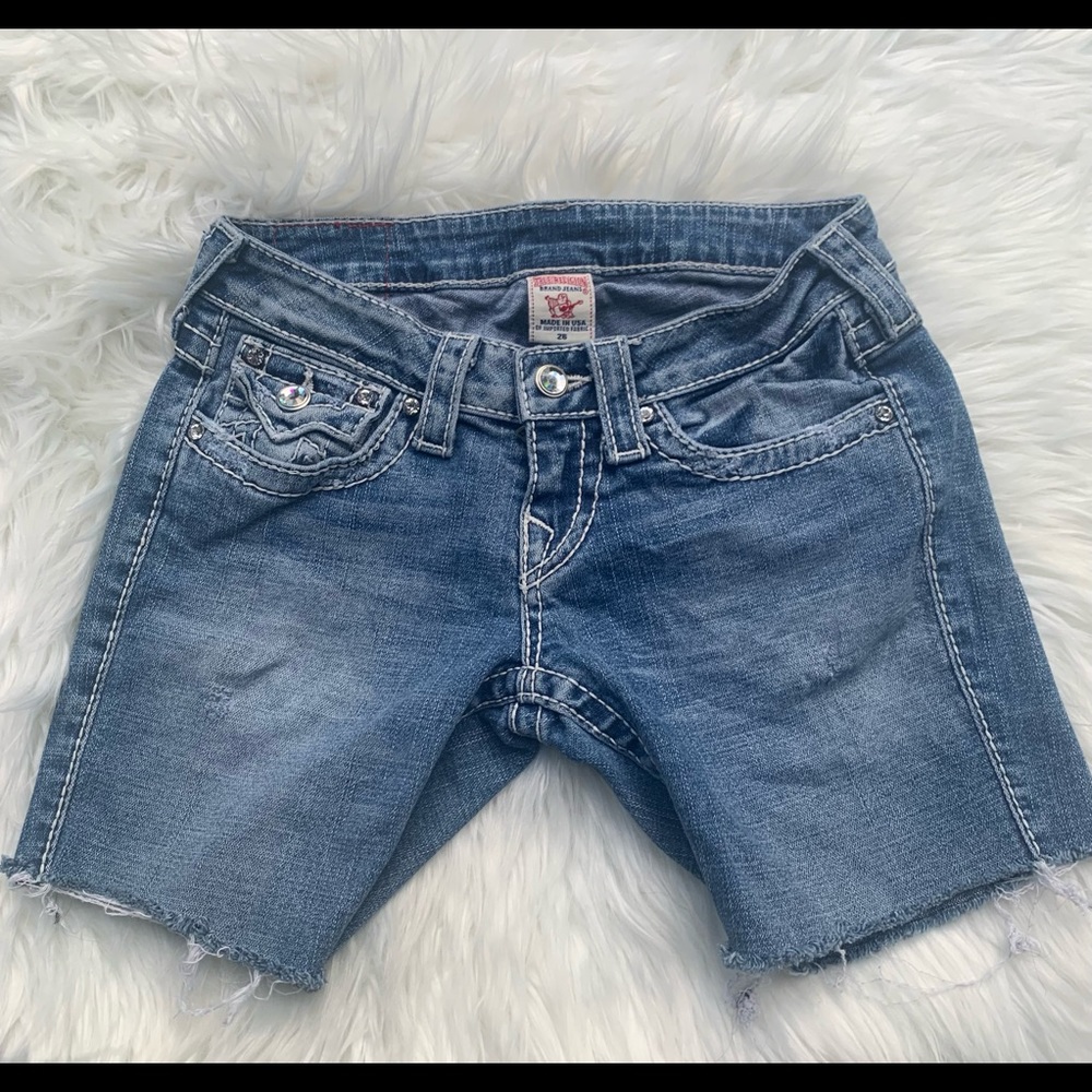 True Religion Joey cut off shorts denim size 26